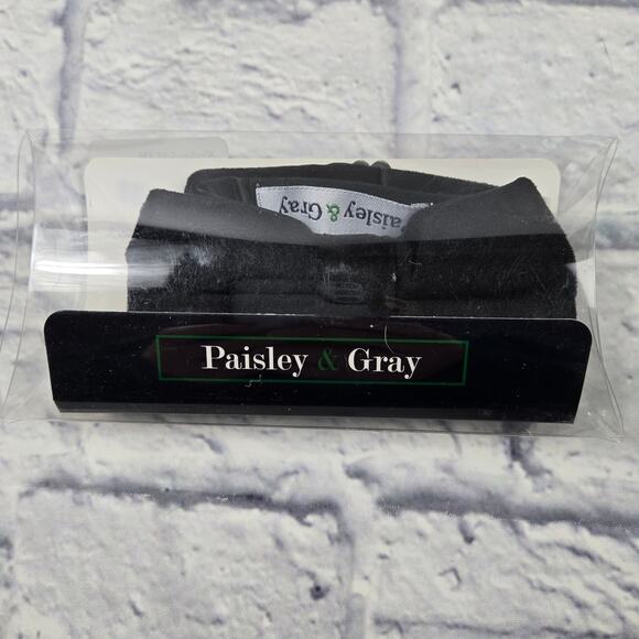 Black Velvet Bradley Adjustable Bow Tie by Paisley & Gray Paisley Underside - Picture 5 of 11